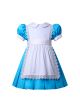 Girls Blue & White Lace Fancy Dress Size 2-12Y