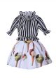 Stripe Animal Girl Clothing Set