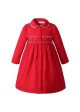 Red Toddlers Doll Collar Smocked Clothing