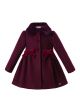 Fall&Winter Velvet Wine Red Girls Coats