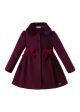 Fall&Winter Velvet Wine Red Girls Coats