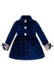 (Only Size 12Y) Royal Blue Diamond Pattern Winter Girls Coat