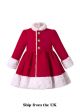 (UK Only) Autumn & Winter Girl Red Single-Breasted Coat