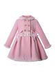 Sweet Solid Pink Girls Coat with Lace and Bows