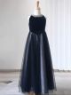 Girls Velvet And Tulle Flower Girl Pageant Gown - Elegant Formal Dress With Sequins