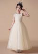 Girls Ivory Sequined Tulle Dress