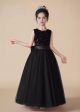 Girls Black Sequined Tulle Dress
