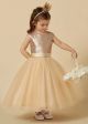 Girls Gold Sequin Party Dress