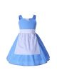 Halloween Cosplay Belle Blue Maid Dress 