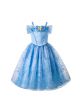 Fancy Blue Cinderella Sequined Princess Dress