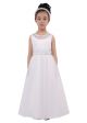 Girls Sleeveless Satin and Tulle Dress with Embroidery 6-14 Years