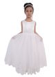 Girls Embroidered Sleeveless Satin and Tulle Dress  6-14 Years