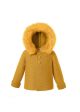 Yellow Single Breasted baby Sweater Coat With Detachable Hat