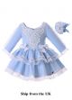 (UK Only) Light Blue Girl Party Dress With Headwear