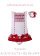 (4 pieces) 3 Pieces White Lace Baby Sleeveless Dress with Red Bows + Pants + Headband