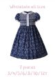 (7 pieces) Single Breasted Doll Collar smocked  Dress