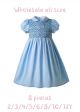 (8 pieces) Blue Boutique Girls Doll Collar Handmade Embroidered Smocked Dresses