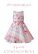 (8 pieces) Summer Flowers Pattern Stripes Sleeveless Girls Pink Dress