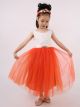 Girls Special Occasion Tulle Dress Whinte and Orange Lace Party Dress