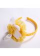 Yellow Flower White Dots Headband