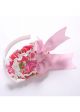 Pink Flower Patterns Headband with Bow