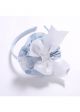 White Bow Light Blue Headband