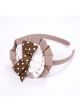 Deep Khaki Headband with Flower Bow