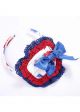 Red Blue White Lace Bow Headband