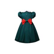 (Pre-order)Girls Green Christmas Tree Smocked Dresses