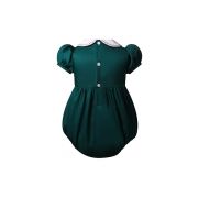 (Pre-order)Baby Girls Green Christmas Tree Smocked Romper