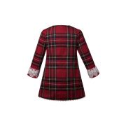 (Pre-order) Girl's Christmas Red Tartan Lace Dress