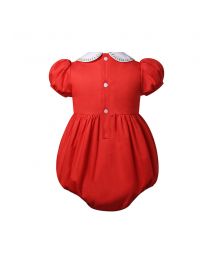 (Pre-order)Baby Girls Red Christmas Tree Smocked Romper