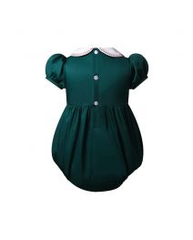 (Pre-order)Baby Girls Green Christmas Tree Smocked Romper