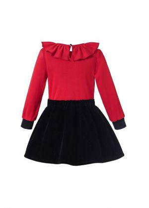 (7 pieces) Winter Boutique Sweet Girls Red Shirt +  Princess Skirt