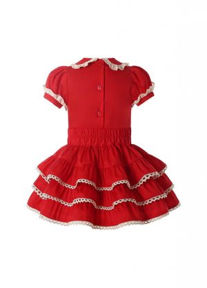 Baby Girls 2-piece Red Short Sleeve Clothes Set for Christmas
