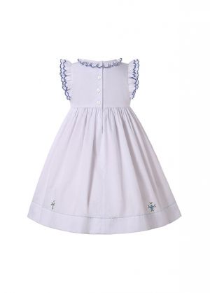 (UK ONLY)Classical Baby Girls White Smocked Dress