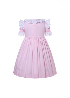 Girls Pink Smocked Dress with Bows