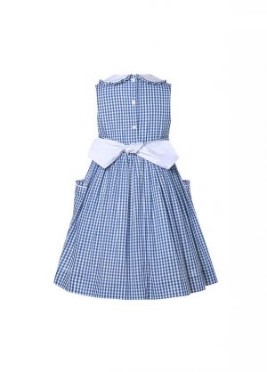 Sleeveless Plaid 2022 New Girls Cute Smocked Dress
