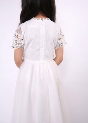 (Pre-Order)White Lace Boho Style Flower Girls Dresses