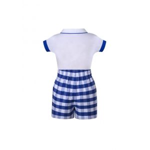 Boys White Shirt + Blue Plaid Shorts