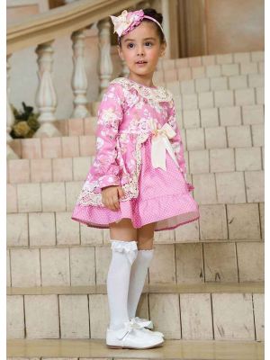 (Only 12Y )Pink Floral Girl Dress 