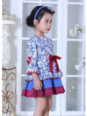 Blue Princess Flower Girl Dress