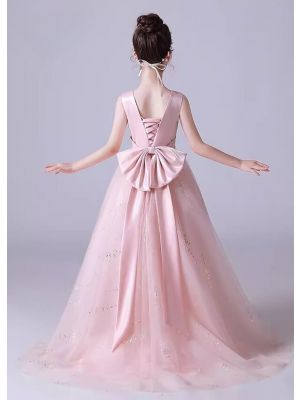 Girls Sequin Pink Party Bridesmaid Dresses
