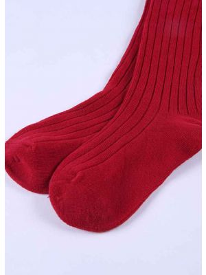 Wine Red 100% Soft Cotton Girls Tights