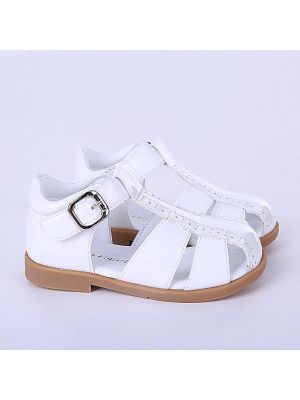 White Fashion Microfiber Leather Boys Sandals Shoes