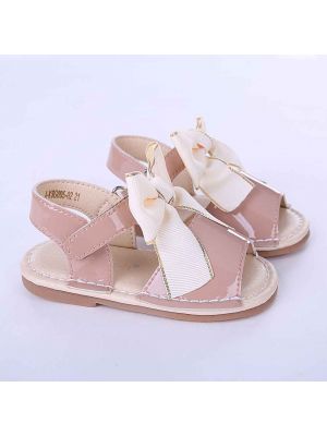 Camel Cute Girls Sandals Shoes With Handmade Bow-knot