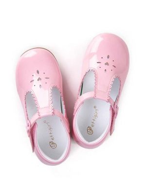 Pink New Design Microfiber Leather Girls Hollow Shoes