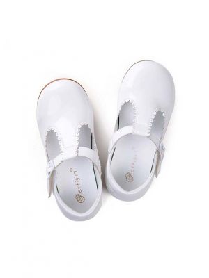 White New Design Microfiber Leather Handmade Girls Shoes