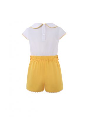 Full Cotton Baby Boys Yellow Clothes Set