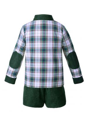 Green Grid Boys Clothing Sets